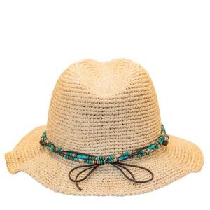 Kooringal - Bora Bora Straw Fedora Beaded Straw Sun Hat